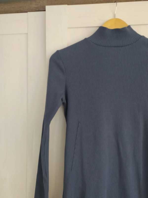 Tunika sweter półgolf stojka prążkowany prążki basic