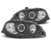 FARÓIS ANGEL EYES HONDA CIVIC 96-98 FUNDO PRETO