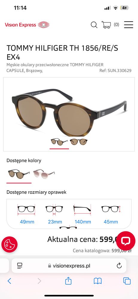 TOMMY HILFIGER TH 1856/RE/S EX4 okulary przeciwsłoneczne