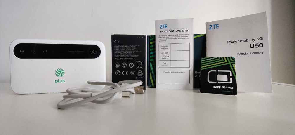 Router mobilny przenośny zasięg 5G model: ZTE U50 ruter 5G