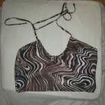 Top curto, multicolorido