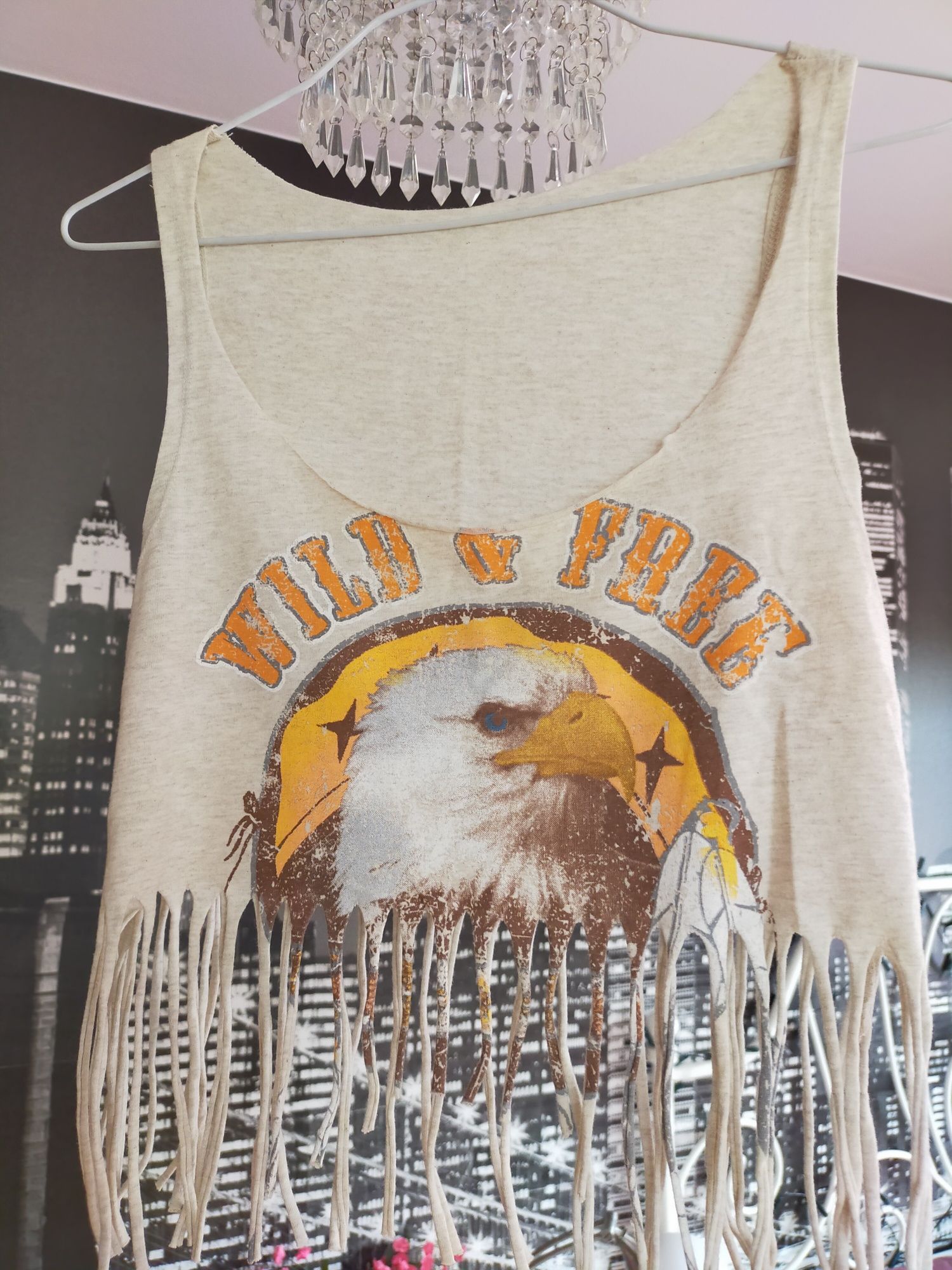Top z frędzlami Vintage M