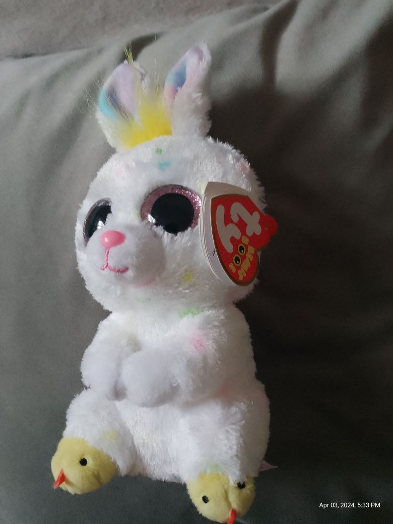 Beanie Boos  Maskotka królik Dusty zajączek pupilki TY - 20 cm