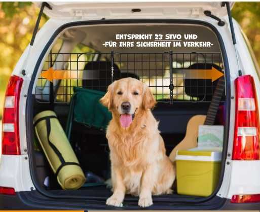 Przegroda LovPet do auta dla psa + 2 pasy | Uniwersalna 91–153 cm
