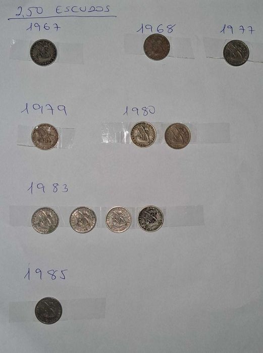 Moedas de 2,50 Escudos - De 1967 - Até 1985
