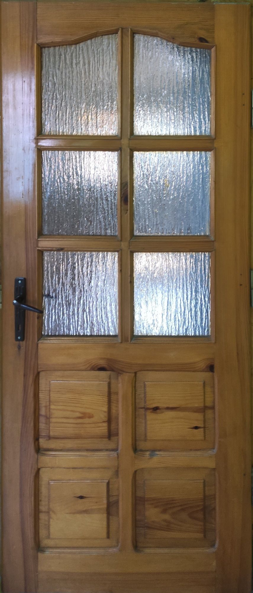 Drzwi wewnętrzne drewniane przeszklone solidne mocne 90cm PRAWE