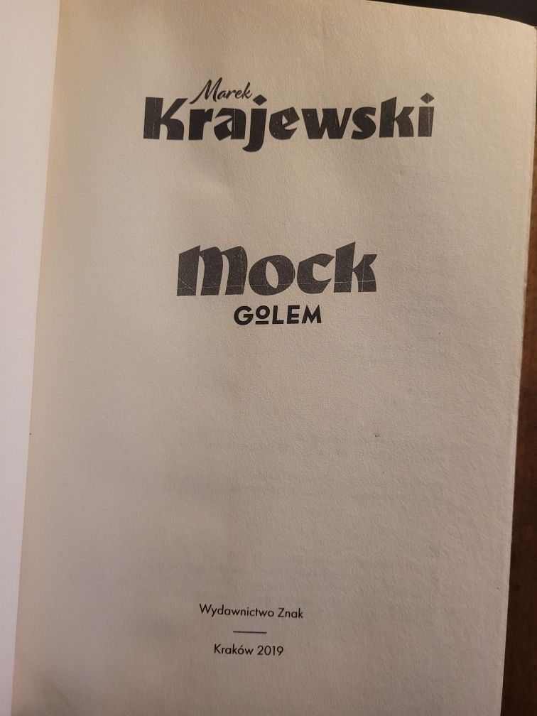 Marek Krajewski Mock Golem 2019 Znak