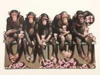 Postal com macacos, anos 80