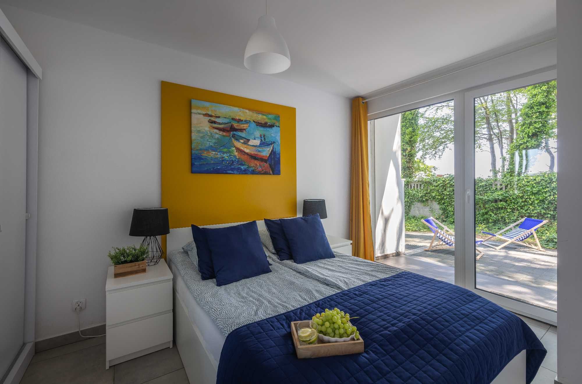 2-pokojowy apartament z widokiem na morze i ogródkiem, 100m od plaży