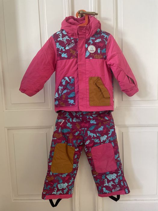 Kombinezon różowy dla dziewczynki zimowy narciarski 2w1 Wedze 104/110
