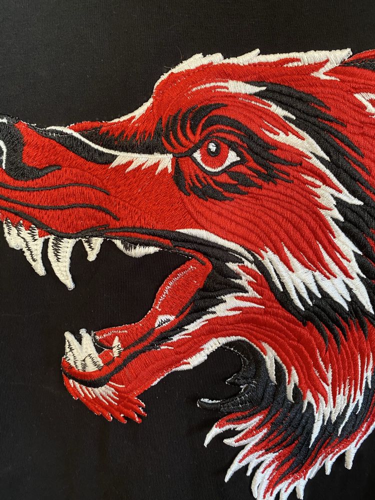 Футболка gucci red wolf size S