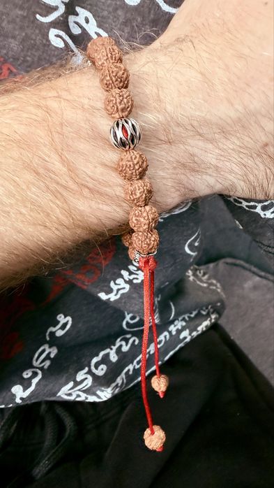 Bransoletka Mala z Rudrakshy 5 Mukhi rozmiar 17,5-24cm