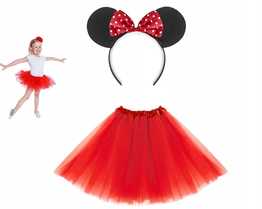 strój kostium mysza minnie mini 2-9 lat spódniczka tiulowa tutu