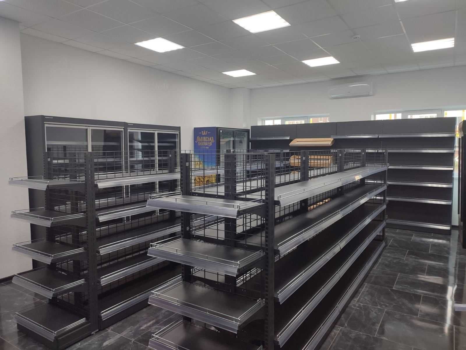 Торгові стелажі. Прилавки, вітрини, каси дсп. Торг. обладнання наявне
