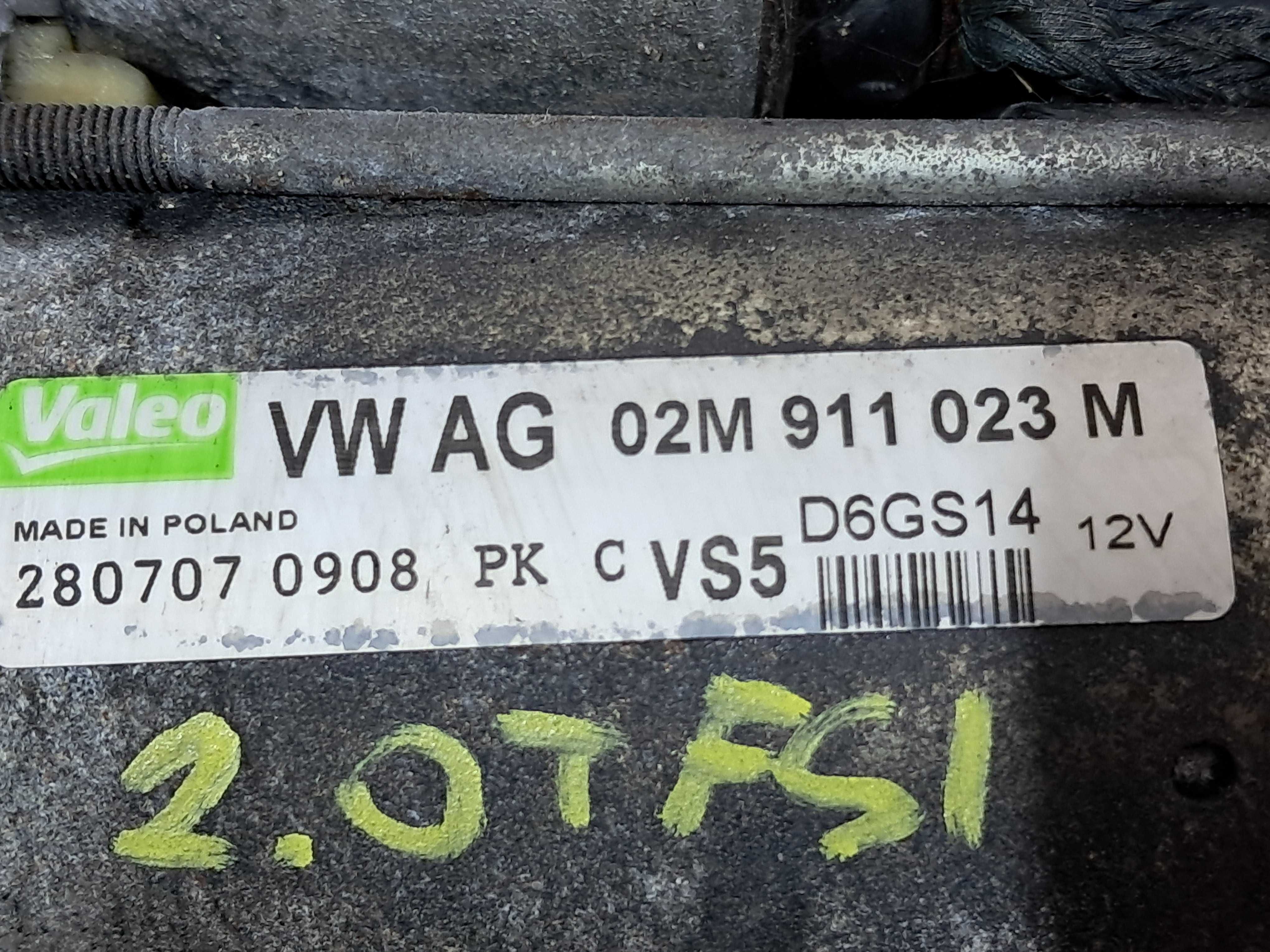 Rozrusznik VALEO 12V 2.0 TFSI AUDI A3 8P TT VW Golf Passat Seat Skoda