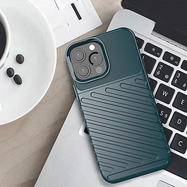 Thunder Case elastyczne pancerne etui pokrowiec iPhone 13 Pro Max ziel