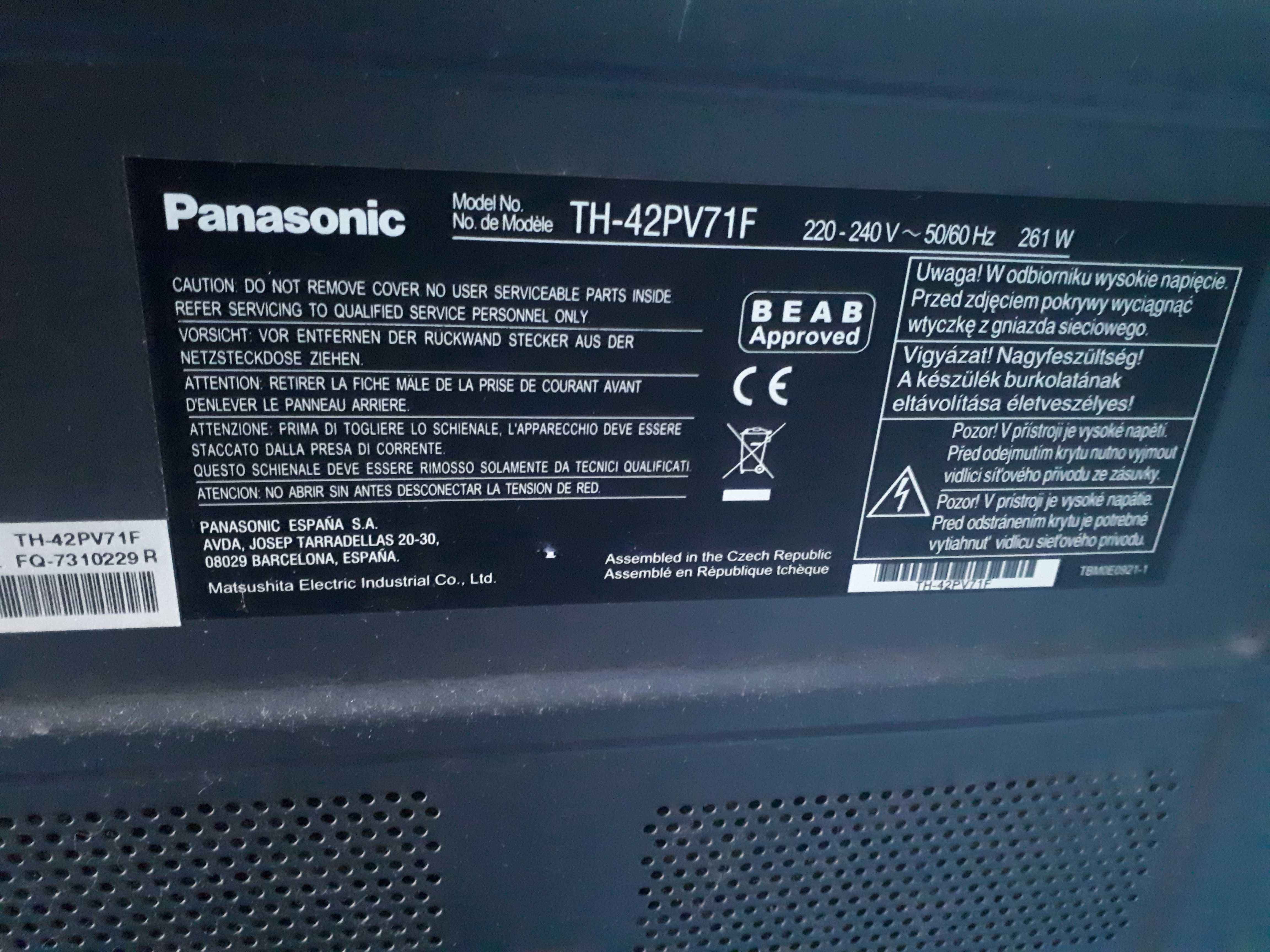 TV телевизор Panasonic viera th-42pv71f с подставкой