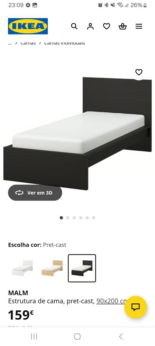 Cama IKEA Malm solteiro