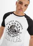 B.P.C t-shirt męski bawełniany biały z czarnym nadrukiem ^52/54, L