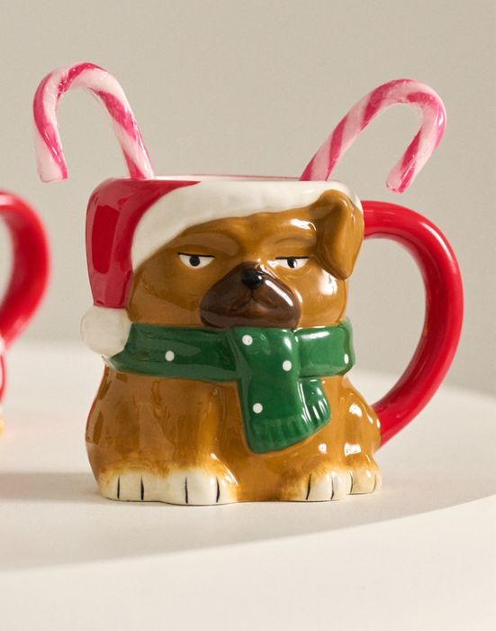 Новорічна чашка з собакою