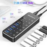 Hub USB 7 portów RSHTECH ST07C aktywny koncentrator USB dotykowy