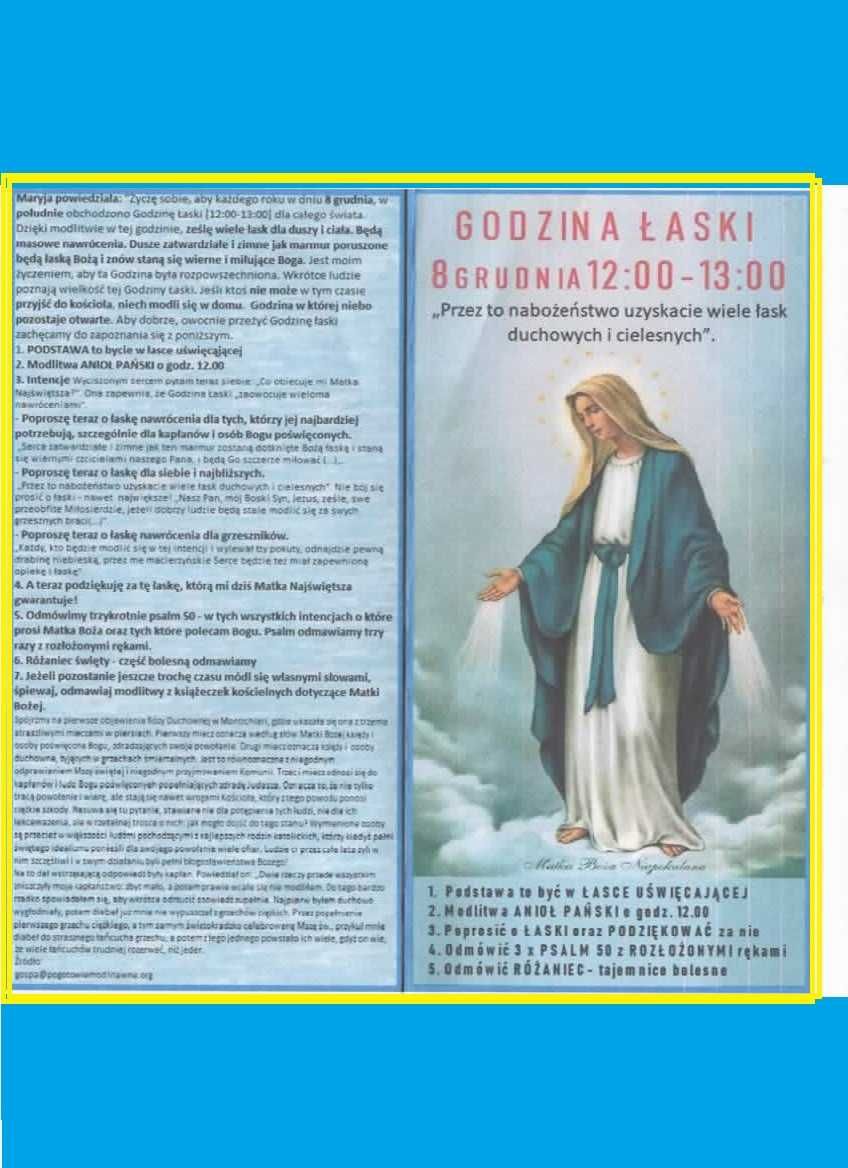 GODZINA ŁASKI 8 XII - folderek drukowany