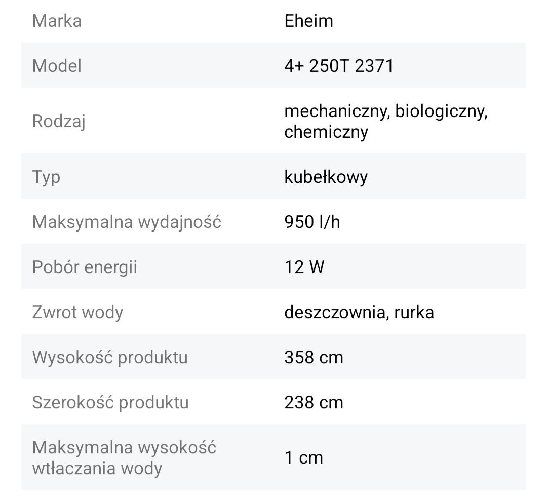 Filtr zewnętrzny eheim 2371