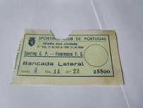Bilhete Sporting Clube Portugal vs Fluminense ano 1960