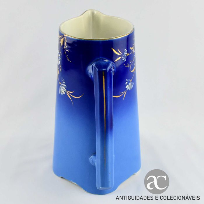 Jarro / Caneca Faiança pintada à mão, Sarreguemines (1868 a 1919)