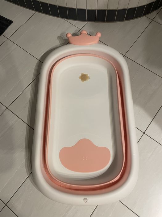 Składana wanienka dla dziecka noworodka plastikowa z wkładem dziewczyn