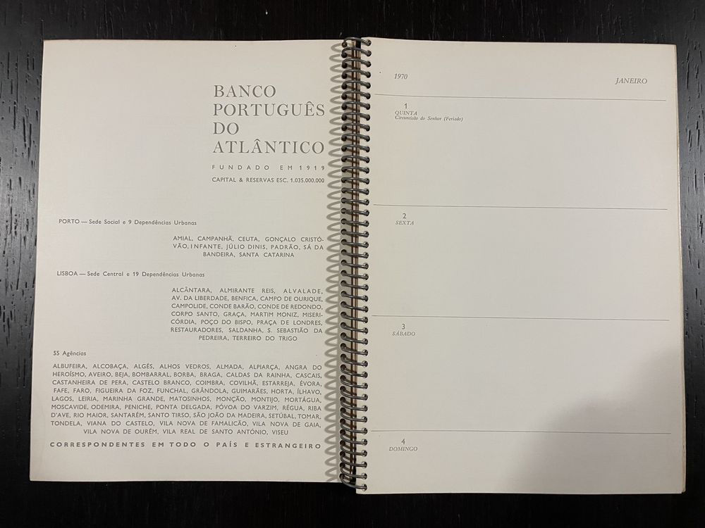 Agenda 1970 Banco Português do Atlântico