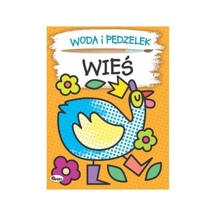 Malowanka wodna woda i pędzelek wieś