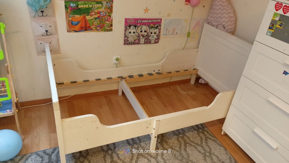 Rama łózka rozsuwanego 80x200 ze stelażem