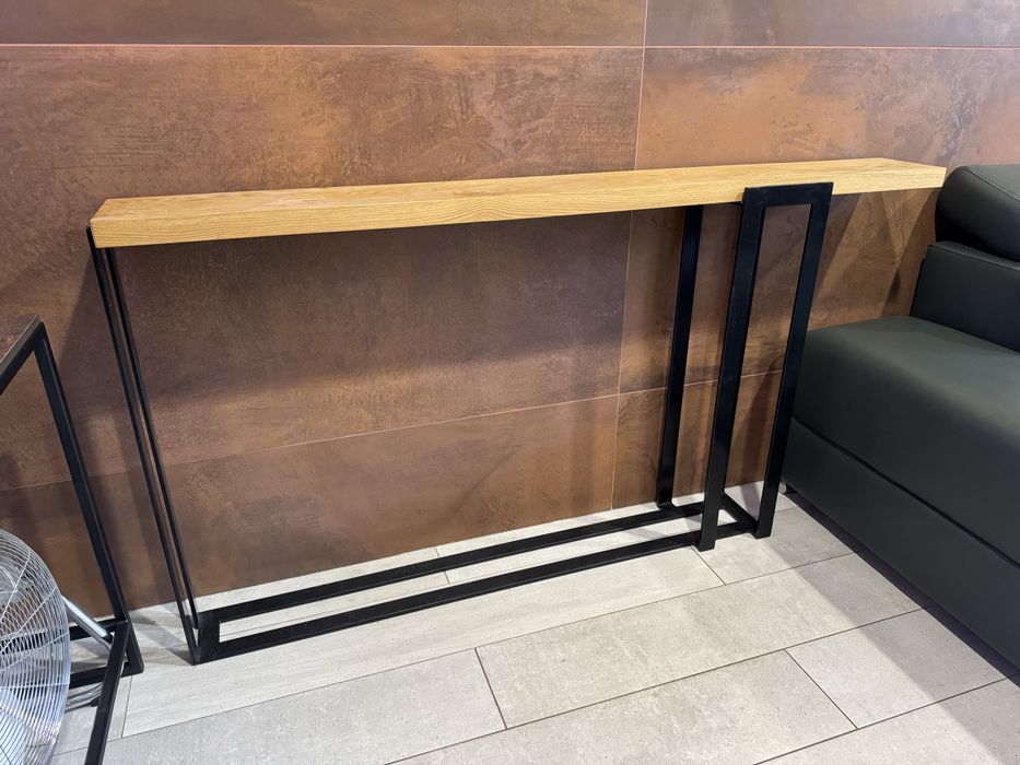 Konsola drewno lite stal industrial