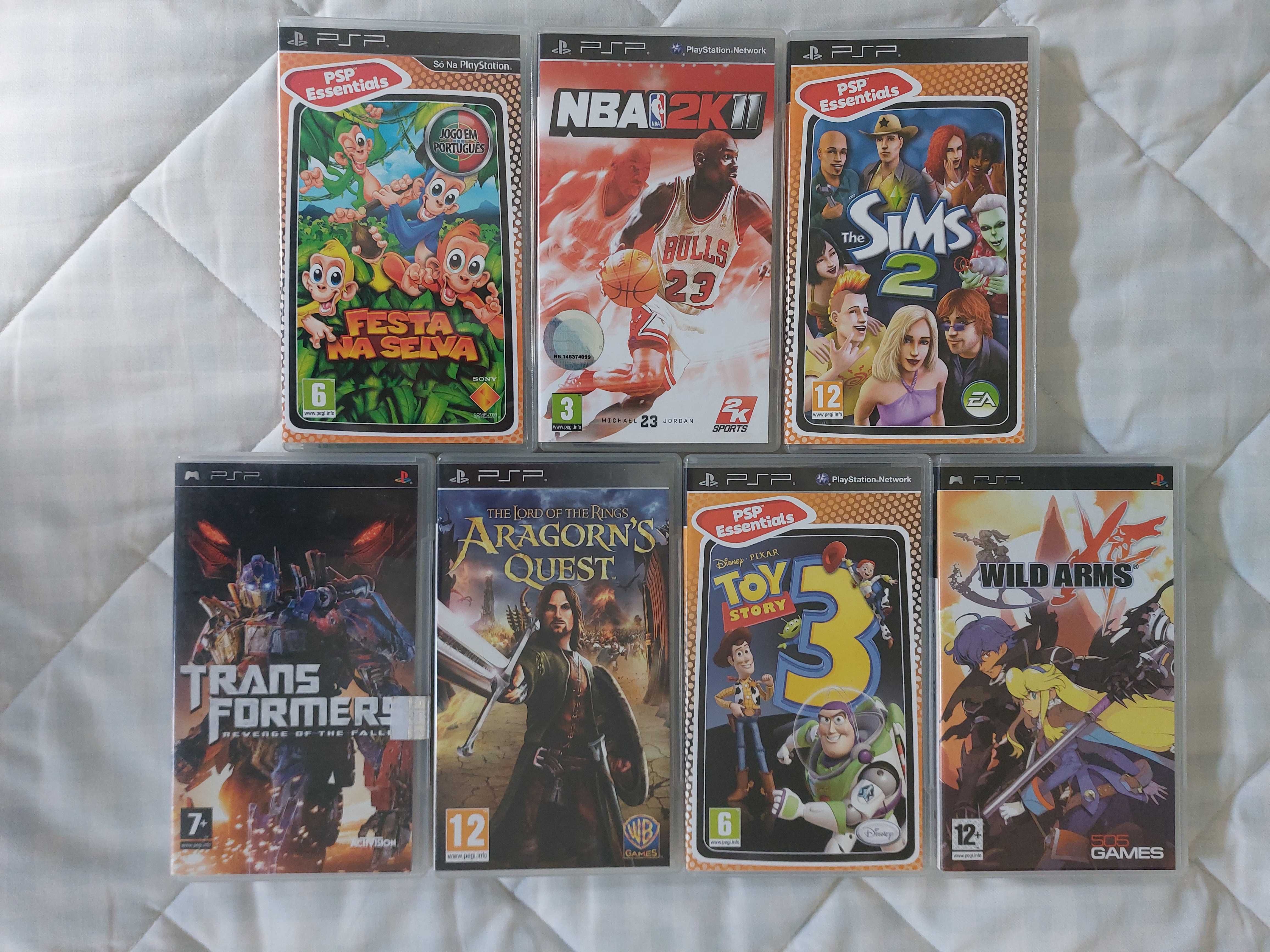 Jogos PSP (Lord of the Rings, Toy Story, Wild Arms, Transformers, Sims