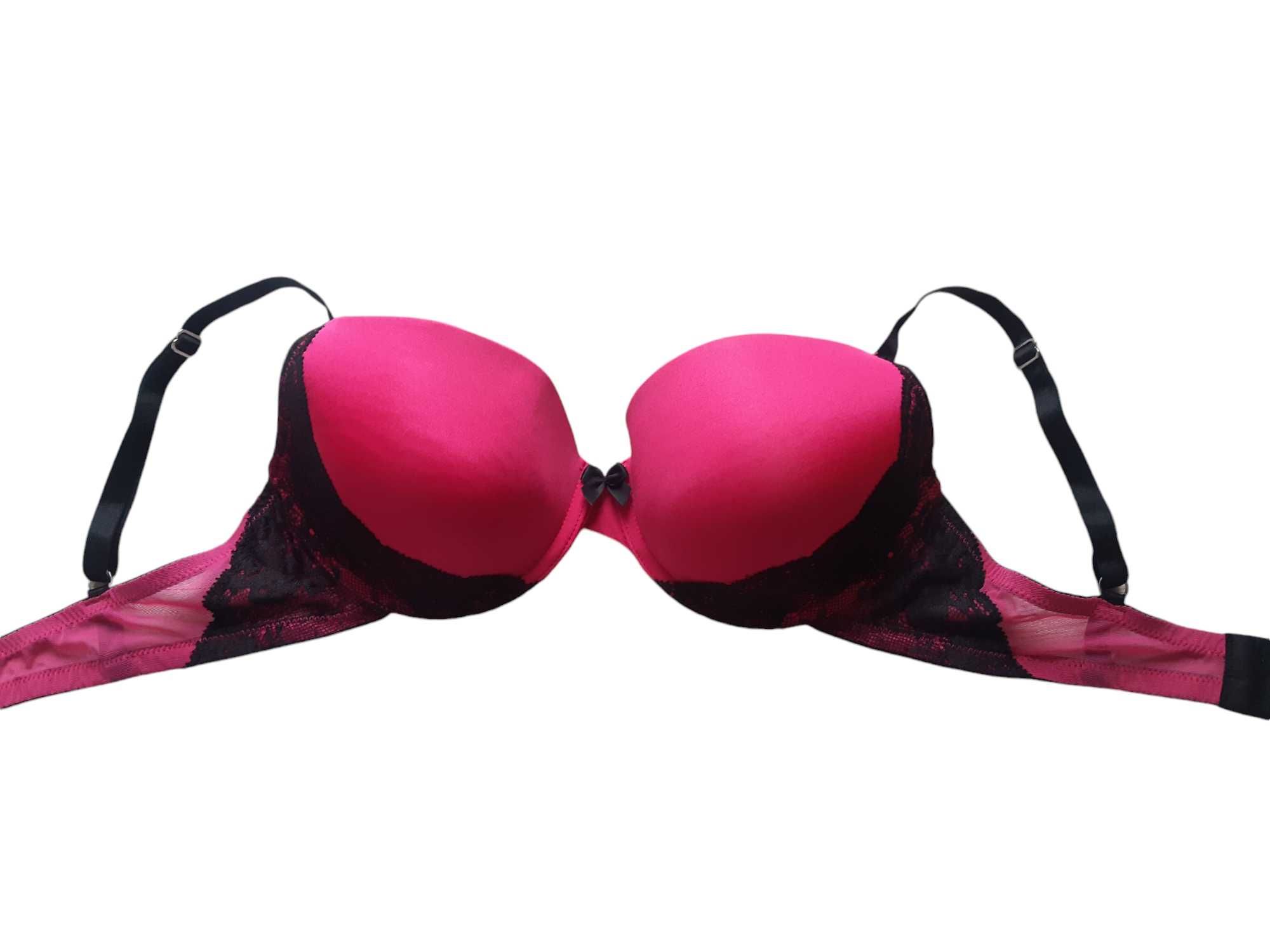 Różowy stanik biustonosz 80C 36C push up H&M bielizna damska pushup