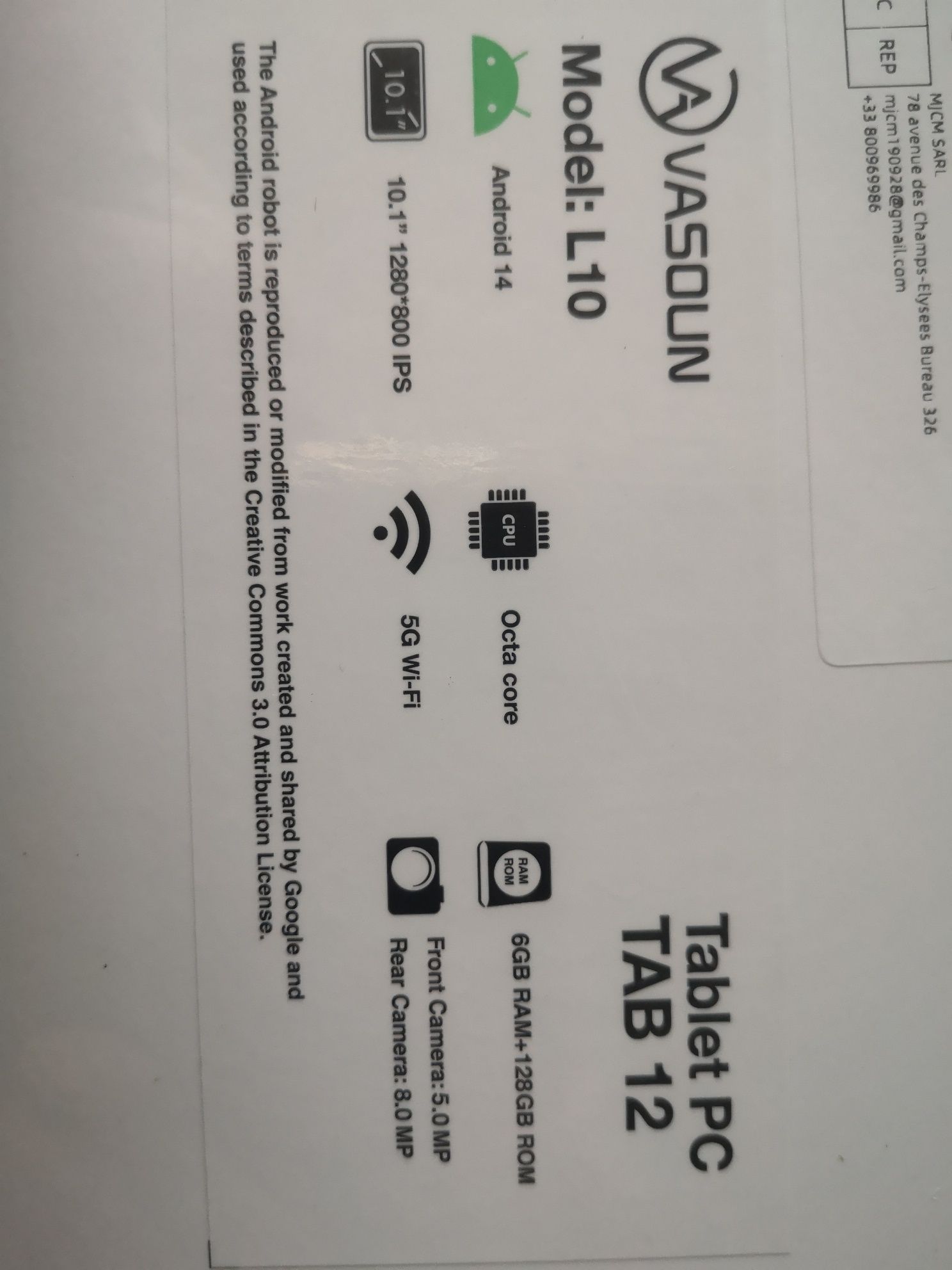 ТОПЦІН Планшет Vasoun tab12(L10),12(6+6)/128гб,10.1IPS,2сім,8ядр,чохол