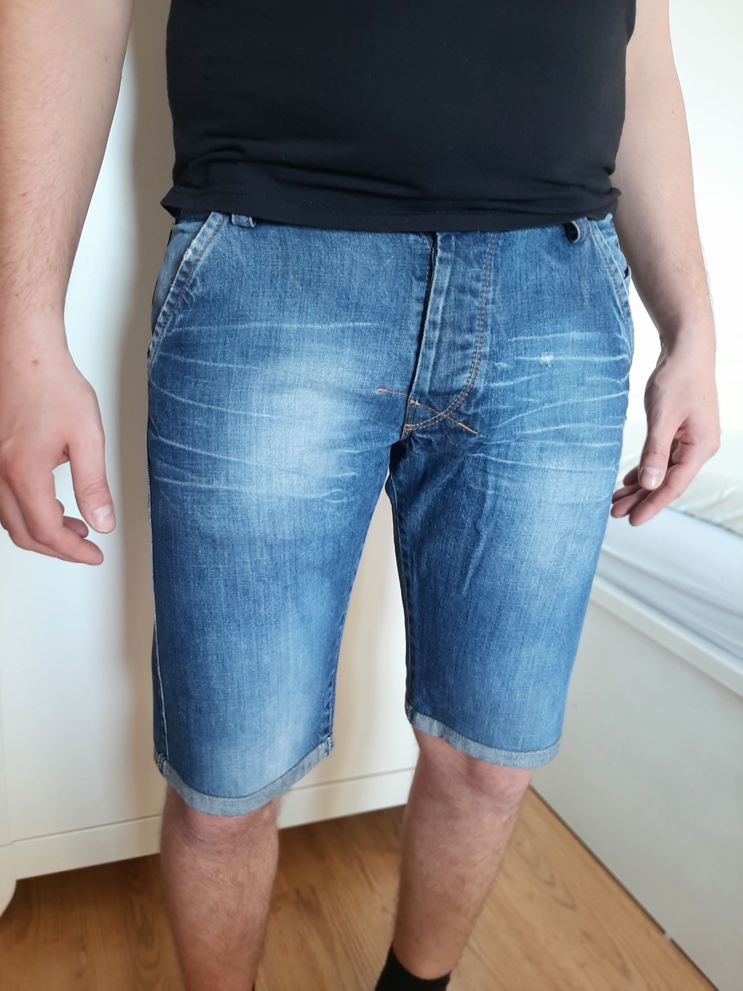 Armani Jeans spodenki Armani shorts szorty jeansowe 100% bawełna 32 S