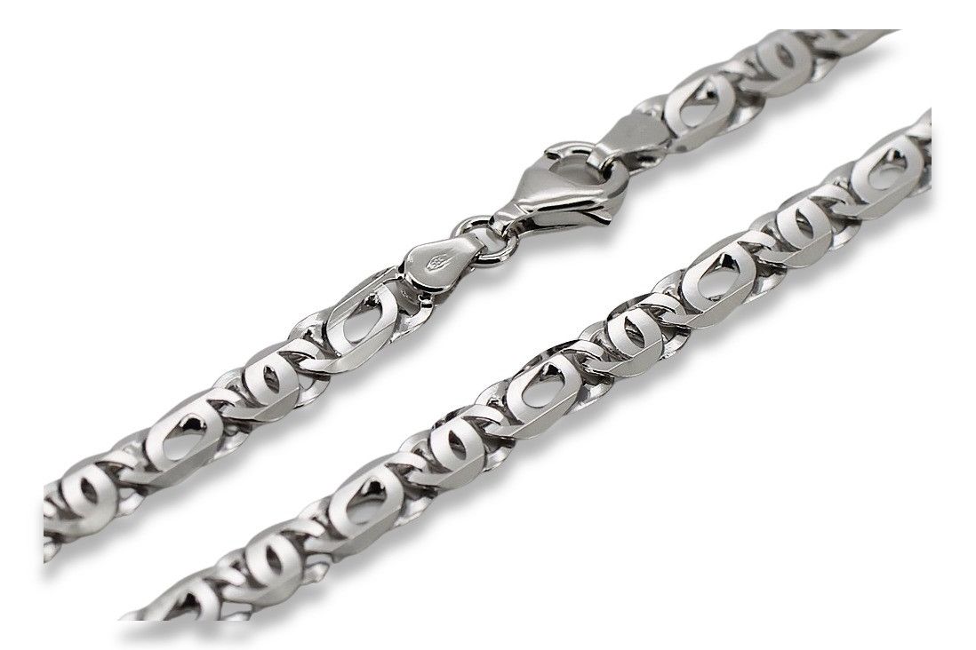 Łańcuszek z białego złota 14k 585 Tygrysie oko włoski cc021w 3,5mm Wr