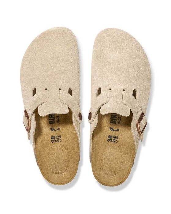 Сабо Birkenstock Boston Soft Footbed Suede Leather Latte Cream