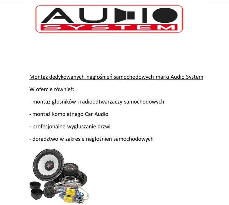 *Montaż nagłośnień samochodowych* Car audio, wymiana głośników, radia