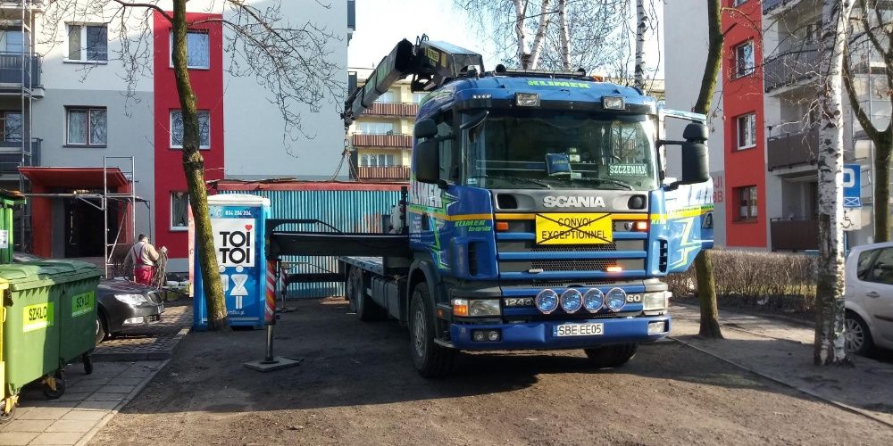 Usługi transportowe hds,transport łodzi, kontenerów 12 metrowych,