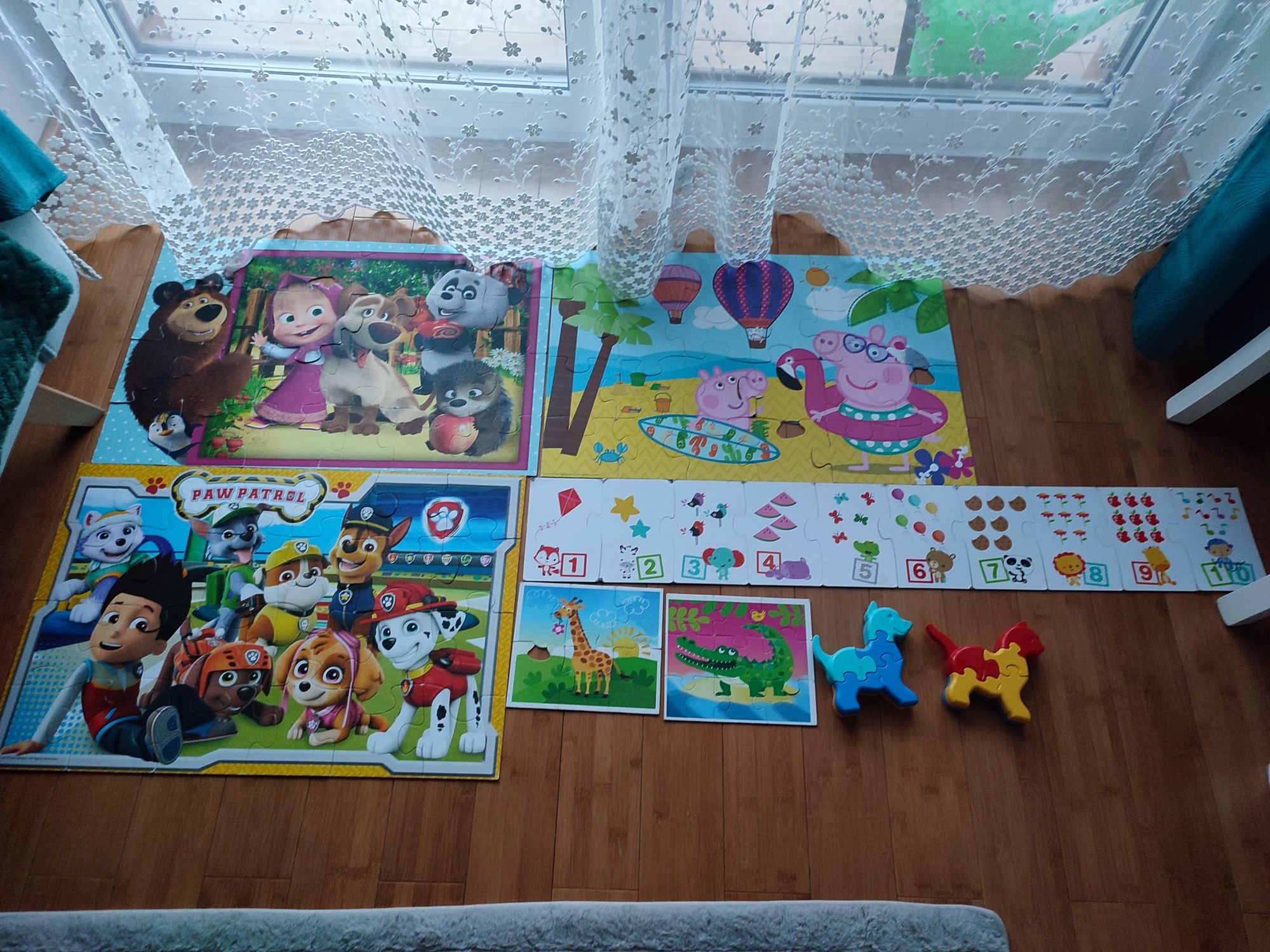Puzzle maxi Psi Patrol, Świnka Peppa, Masza i Niedźwiedź bez opakowań