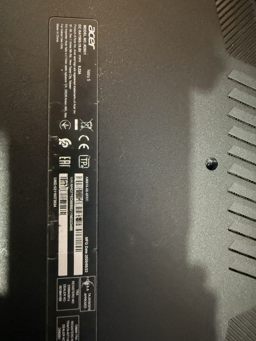 Ігровий ноутбук Acer Nitro 5 intel i5+16 ddr+512 m2+GTX 1660 ti 6gb