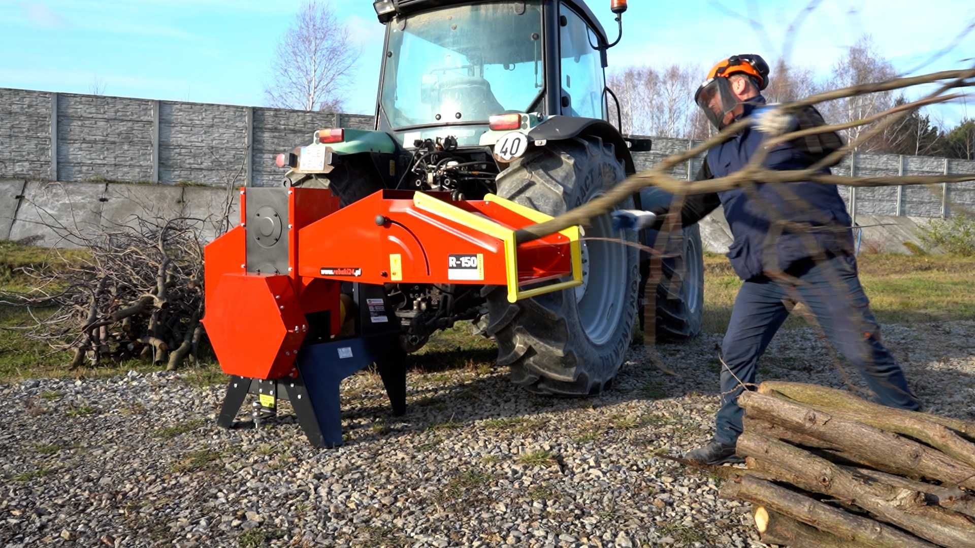 Rębak walcowy REMET R-150 === cięcie gałęzi zrzyn odpadów ===
