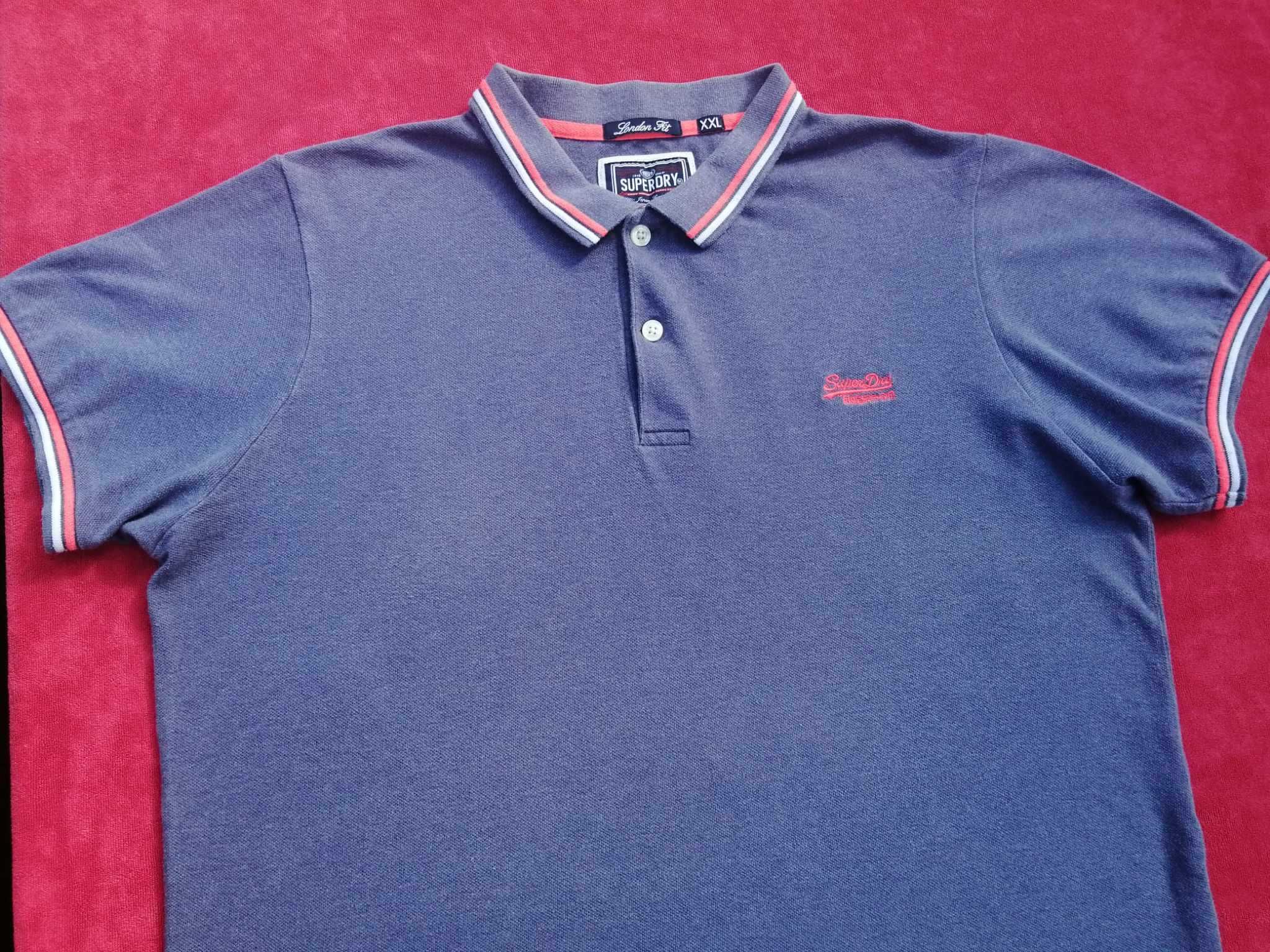 SuperDry London Fit Koszulka Polo Męska XXL Oryginalna Super Dry