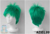 Zoro One Piece cosplay wig turkusowa zielona krótka peruka męska wig