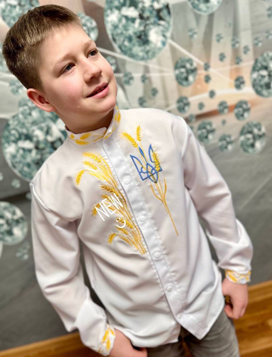 Рубашка вышиванка на кнопках для мальчика, сорочка вишиванка