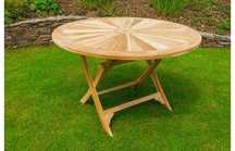 SHEKINA. Stół ogrodowy okrągły Matahari 120 cm, teak