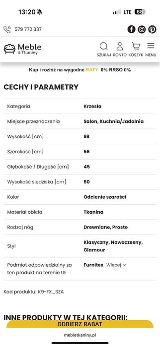 Krzesło tapicerowane Velux